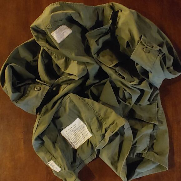 Vietnam Era Field Jacket Vintage 70s Coat S USA Military OG-107 Poplin Cotton - Picture 5 of 13